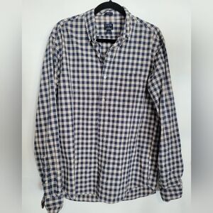 J.Crew Factory Gingham Button-down Shirt Blue Size Large